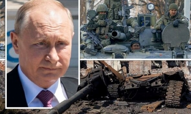 Tổng thống Nga Vladimir Putin cảnh báo khả năng Ukraine mở cuộc tấn công ở một tỉnh biên giới khác. Ảnh: Daily Express