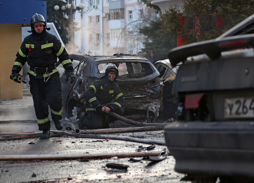 Thiệt hại ở vùng Belgorod sau một cuộc không kích của Ukraine. Ảnh: Reuters