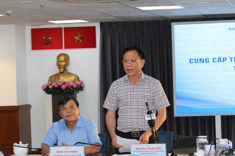 Phó Giám đốc Sở TT&TT ông Nguyễn Ngọc Hồi tại buổi họp báo. Ảnh: Vietnamnet.
