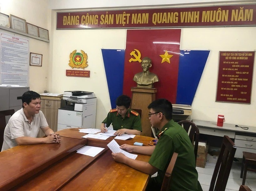 Tài xế Nguyễn Minh Đức tại cơ quan công an. Ảnh: Vietnamnet