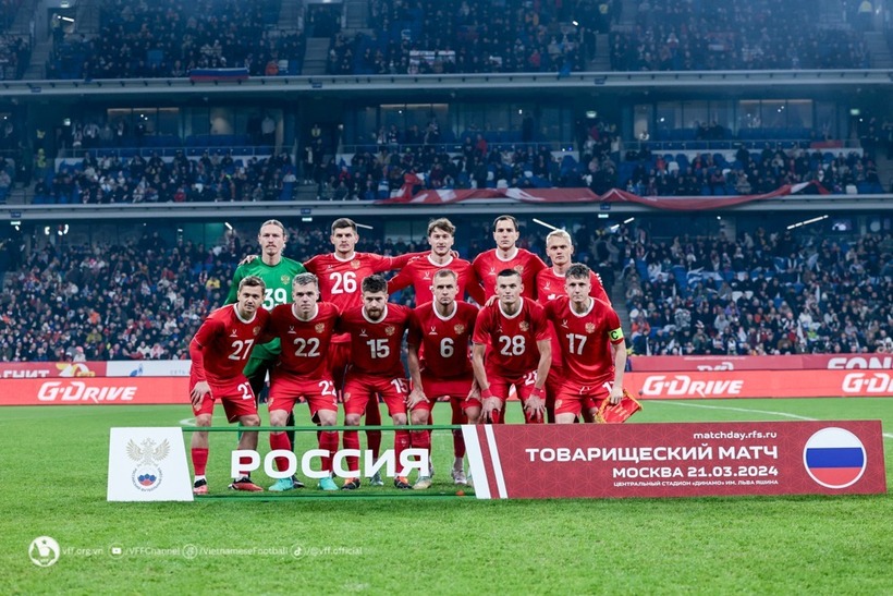 Đội tuyển Nga hiện đang xếp thứ 33 trên bảng xếp hạng FIFA, được đánh giá là một trong những đội bóng mạnh của châu Âu và thế giới. Ảnh: VFF.