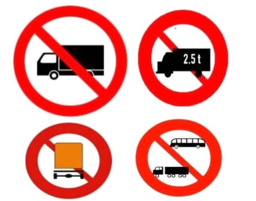 Các biển báo cấm.