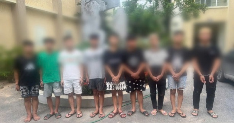 Các đối tượng bị bắt giữ. (Ảnh: Công an Hà Nội)