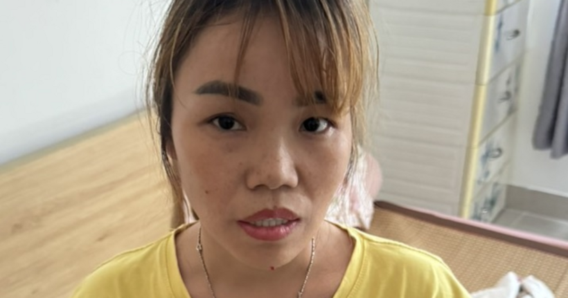 Đối tượng Chu Thị Hằng khi bị bắt giữ.