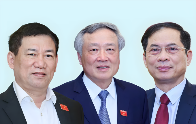 Ba tân Phó thủ tướng Hồ Đức Phớc, Nguyễn Hòa Bình, Bùi Thanh Sơn (từ trái qua). (Ảnh: VnExpress)