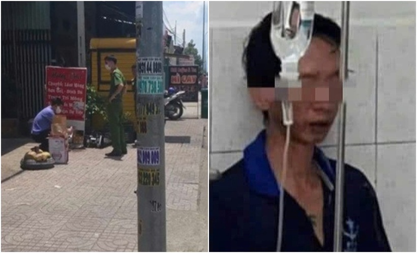 Hiện trường xảy ra vụ án mạng và nghi phạm Cao Mạnh Phương. (Ảnh: Thanh niên, Dân trí)