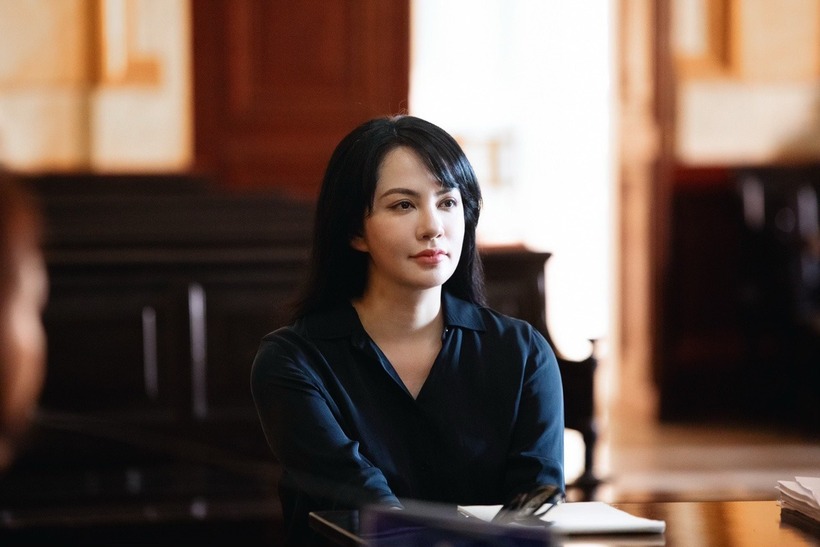 Cựu siêu mẫu Ngọc Thúy tại tòa sơ thẩm. Ảnh: Tuổi trẻ
