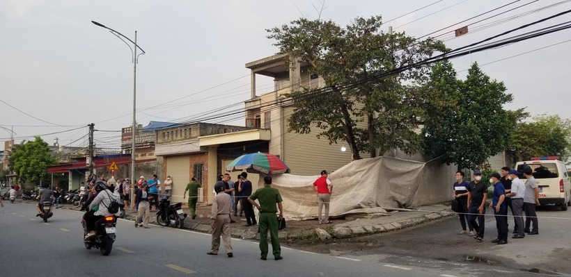 Hiện trường được Cơ quan CSĐT Công an TP.Hải Phòng phong tỏa phục vụ điều tra. Ảnh: Thanh Niên