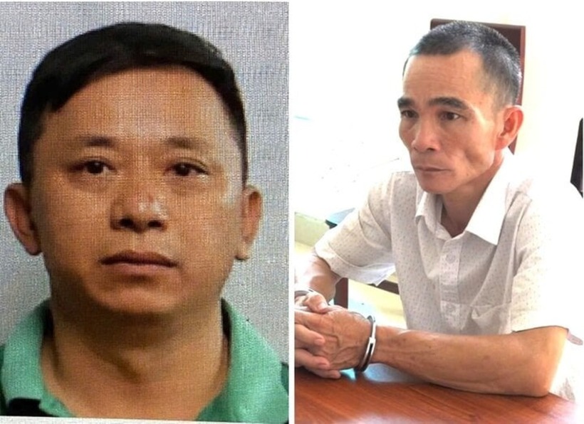Đối tượng Lưu Xuân Tâm và Trần Hải tại cơ quan công an. Ảnh: VTC News