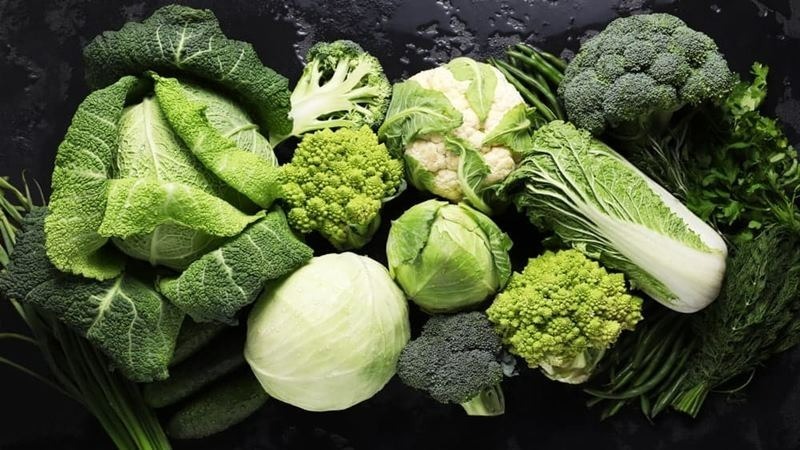 Rau họ cải rất giàu chất xơ, chất chống oxy hóa, cùng với các vitamin A, C và K.