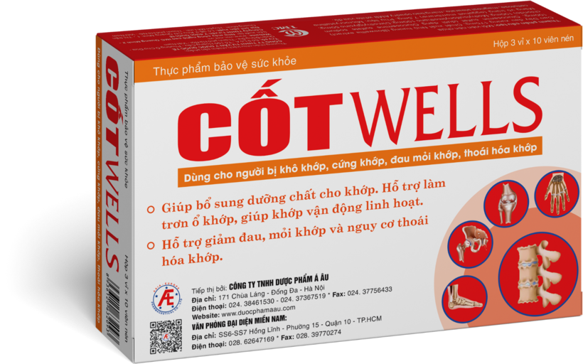 CốtWells chứa màng vỏ trứng và các loại thảo dược giúp giảm triệu chứng đau nhức, sưng khớp và ngăn bệnh tiến triển nặng