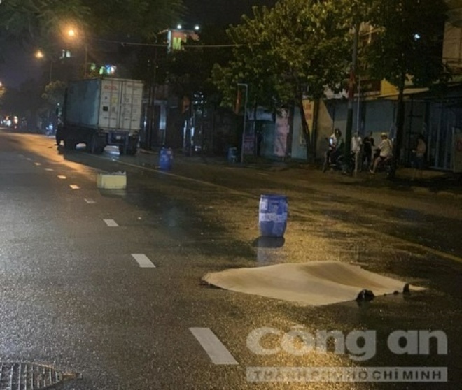 Hiện trường xảy ra vụ tai nạn. Ảnh: Báo Công an TP.HCM.