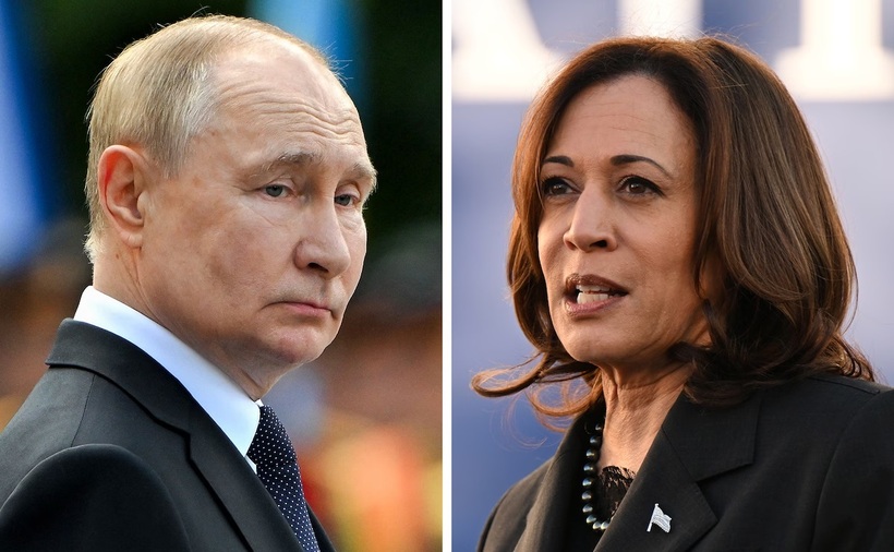 Tổng thống Nga Vladimir Putin và Phó Tổng thống Mỹ Kamala Harris. Ảnh: Washingtonpost