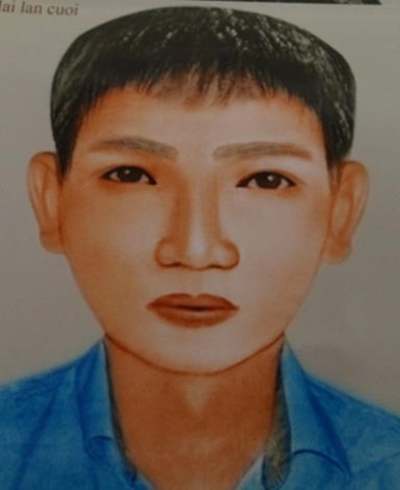 Bản họa hung thủ Trần Văn Điểm của Công an Quảng Ngãi. Ảnh: Công an nhân dân