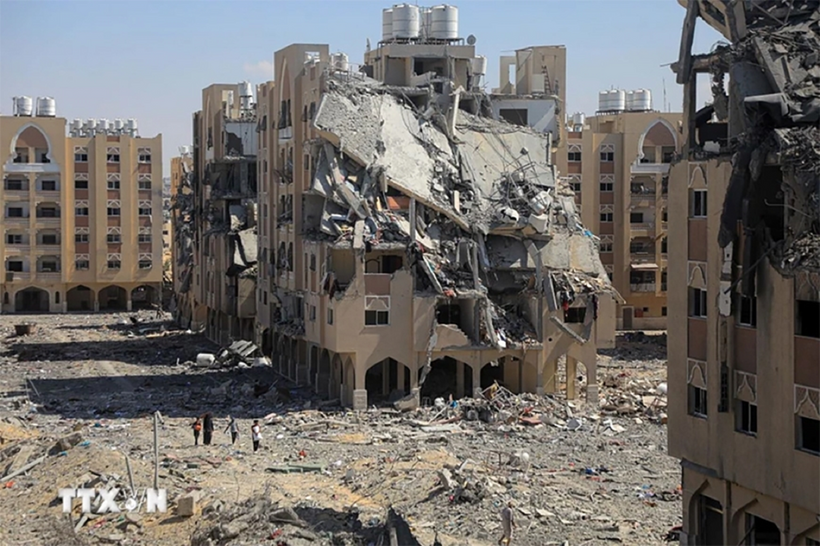 Khung cảnh đổ nát tại Gaza. Ảnh minh họa