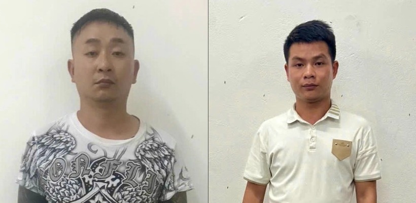 Lê Đức Giao (bên trái) và Hoàng Văn Thắng bị khởi tố vì cho vay lãi nặng. Ảnh: Tuổi Trẻ