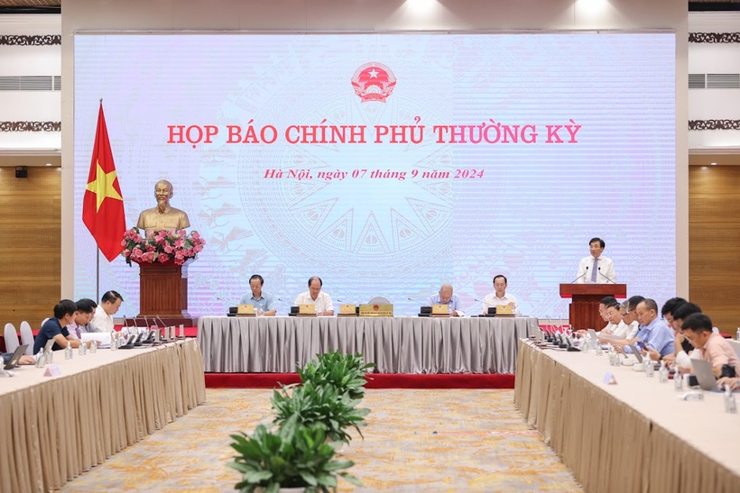 Họp báo Chính phủ thường kỳ tháng 8 chiều 7/9. (Ảnh: VGP)