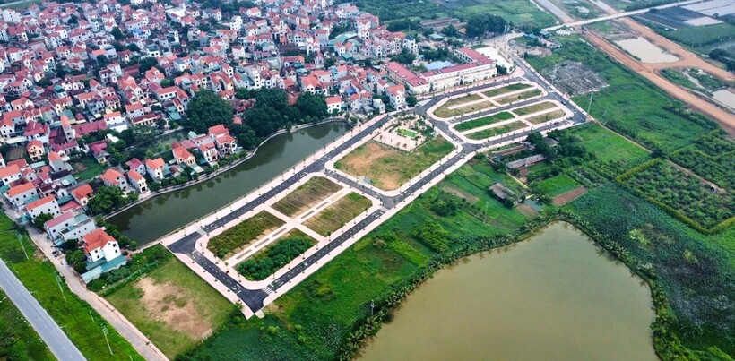 Vị trí các lô đất mới được đấu giá tại thôn Lòng Khúc, xã Tiền Yên, Hoài Đức, Hà Nội.