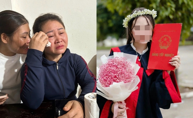 Bà Thịnh khóc nghẹn khi đến nay vẫn chưa có thông tin về con gái. Ảnh: NLĐ