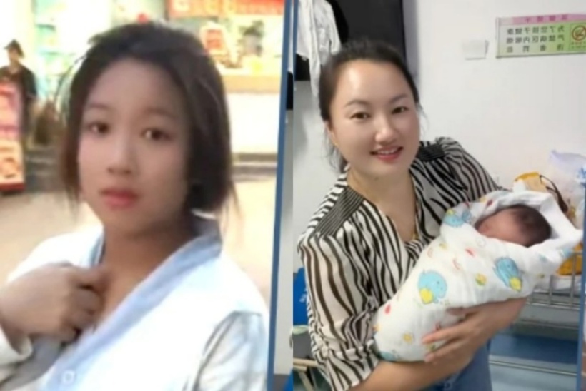 Con dâu chị Lưu (trái) và cháu nội (phải). Ảnh: SCMP.