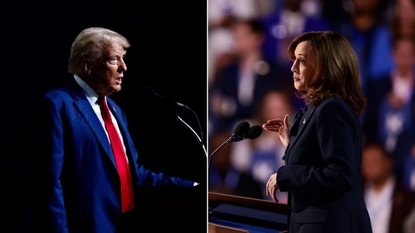 Cựu Tổng thống Mỹ Donald Trump và Phó Tổng thống Mỹ Kamala Harris. Ảnh: CNN