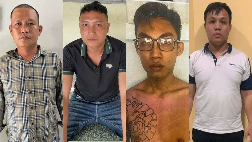 Một số đối tượng liên quan vụ hỗn chiến ở Tiền Giang. Ảnh: VOV
