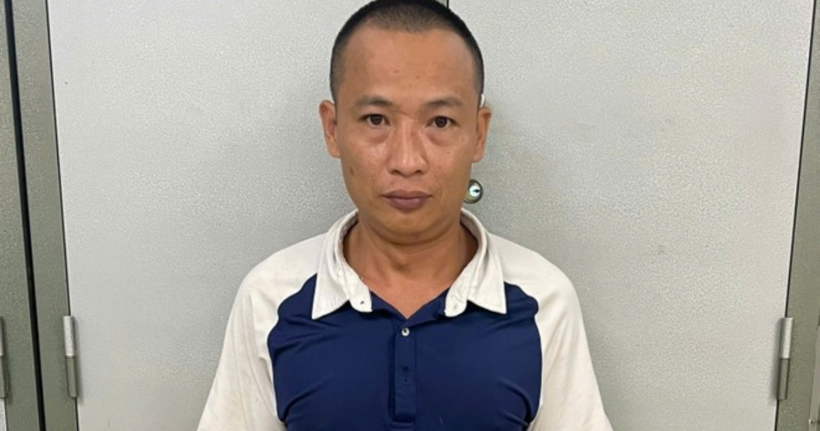 Bùi Thế Tĩnh tại cơ quan công an.