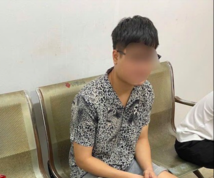 Đối tượng N.V.S tại cơ quan công an