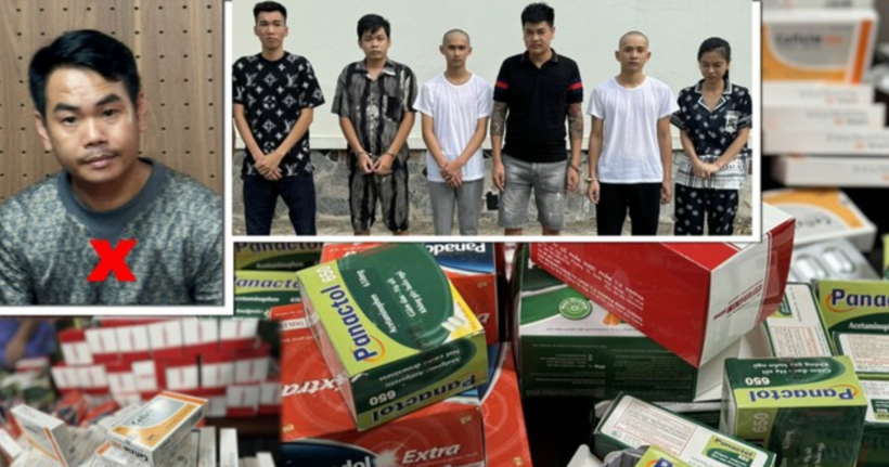 Các đối tượng và tang vật. (Ảnh: Công an tỉnh Thanh Hóa)
