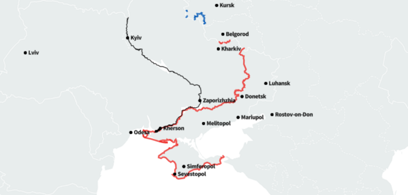 Sự thay đổi về chiến tuyến trong cuộc xung đột ở Ukraine. Ảnh: ISW/ Newsweek