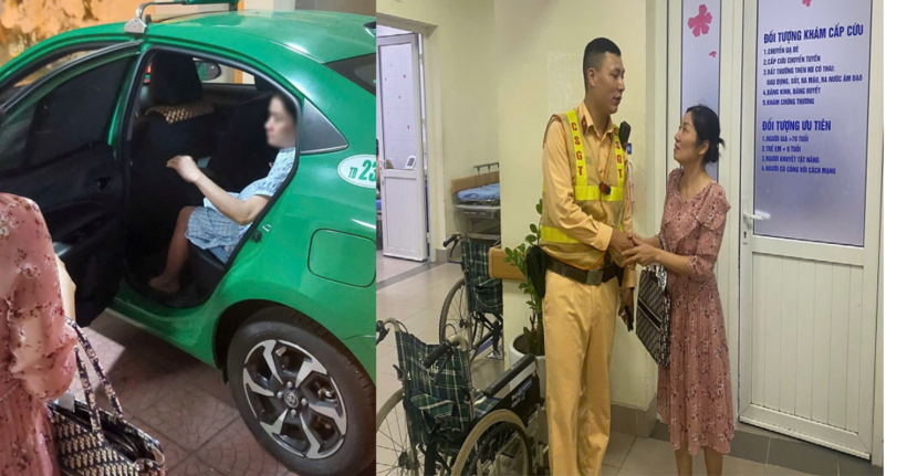 Sản phụ được lực lượng CSGT dẫn đường nhanh chóng đến bệnh viện sinh nở và sự xúc động cảm ơn của gia đình sản phụ.