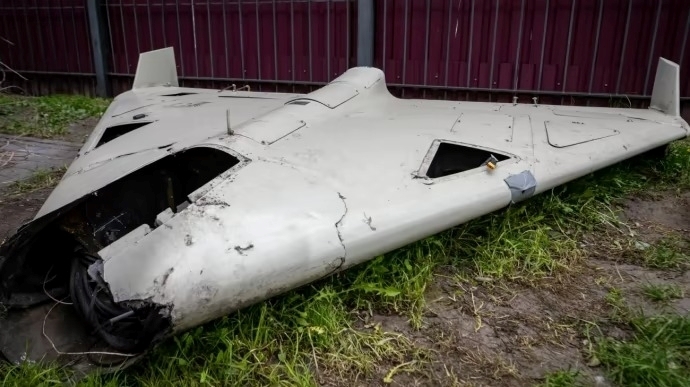 Một UAV tấn công Nga bị Ukraine bắn hạ. Ảnh: Pravda