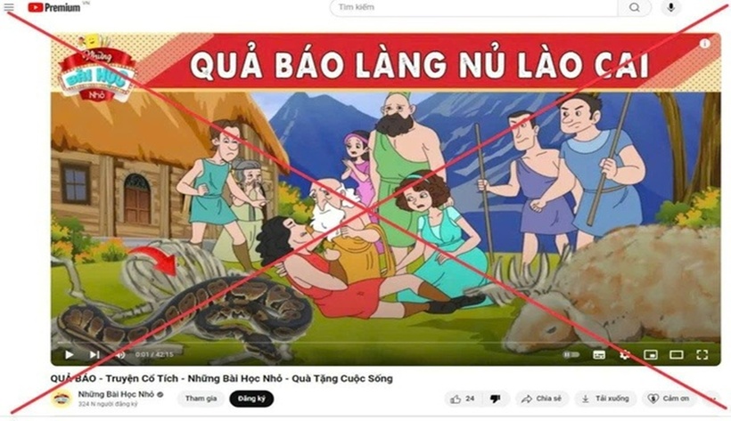 Video với hình ảnh và tiêu đề gây bức xúc trong dư luận. (Ảnh: NLĐ)