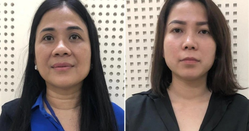 Bị can Mai Thị Hồng Hạnh (trái) và Nguyễn Thị Như Phương (ảnh: Bộ Công an).