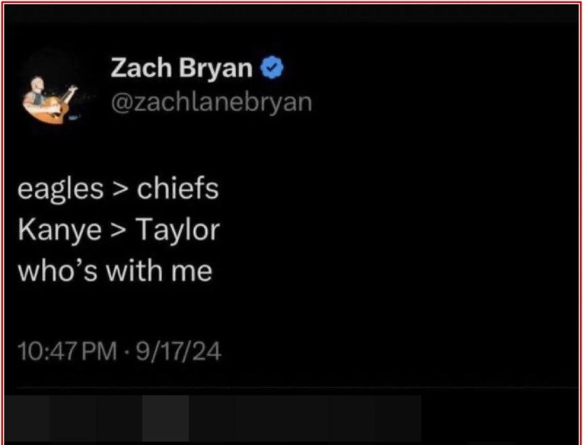 Bài đăng so sánh gây xôn xao của Zach Bryan.
