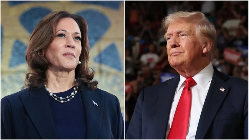 Ông Trump và bà Harris có chiêu bài tranh cử trái ngược. Ảnh: Getty Images