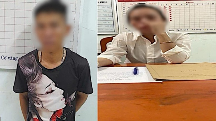 2 đối tượng liên quan đến hành vi mua bán dâm. Ảnh: Lao động