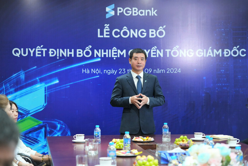 Ông Nguyễn Văn Hương – Quyền Tổng Giám đốc PGBank phát biểu trong lễ bổ nhiệm. Ảnh: PGBank.