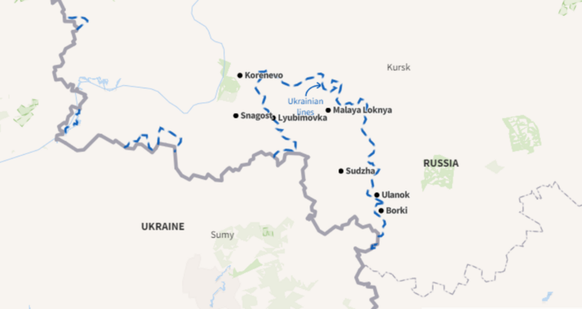 Nga vẫn giữ quyền kiểm soát ở Đông Nam Ukraine nhưng phải đối mặt với cuộc tấn công liên tục ở Kursk. Ảnh: ISW