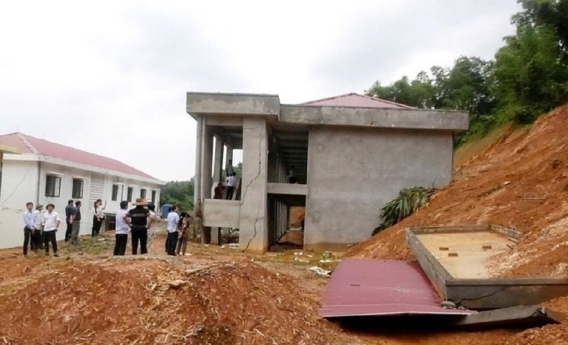 Nhiều trường học trên địa bàn Thanh Hoá bị hư hỏng do sạt lở đất. Ảnh: Giáo dục & Thời đại