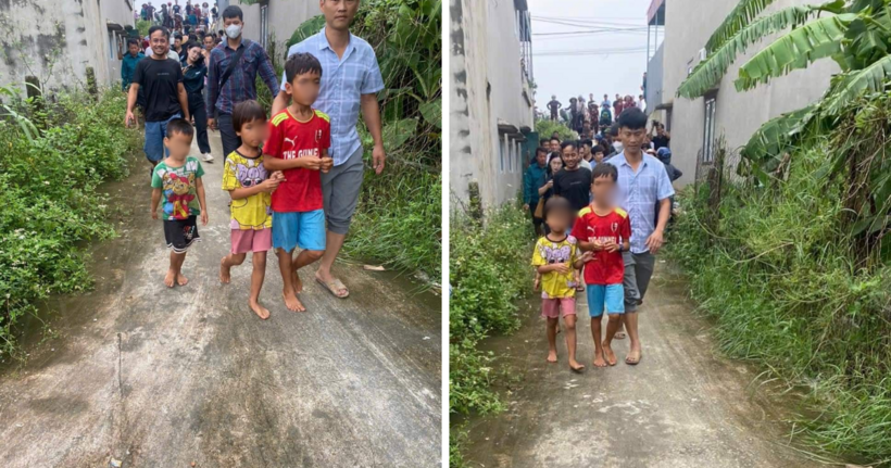 Lực lượng chức năng đã tìm thấy 3 cháu bé an toàn. (Ảnh: CACC)