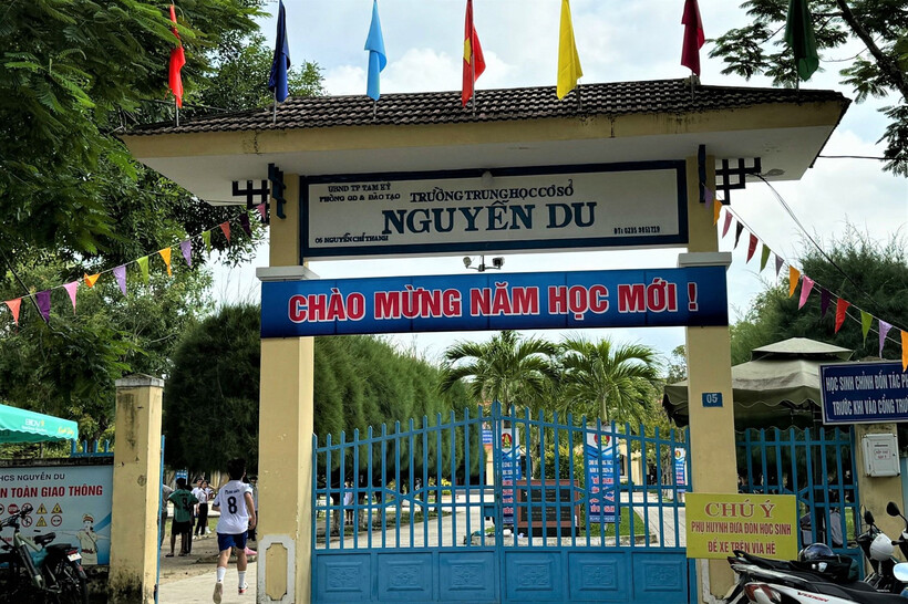 Trường THCS Nguyễn Du, nơi xảy ra vụ việc. (Ảnh: VietnamNet)