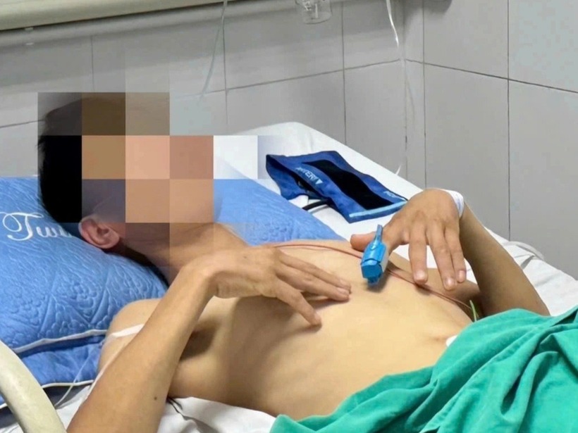 Bệnh nhân nhập viện trong tình trạng suy kiệt trầm trọng. Ảnh: Bệnh viện cung cấp