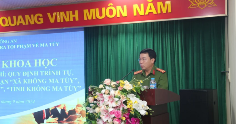 Đại tá Hoàng Quốc Việt phát biểu tại Hội thảo. (Ảnh: CACC)