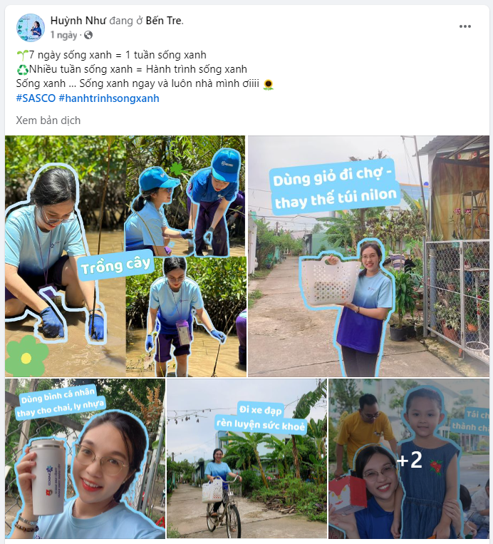 Tuổi trẻ SASCO lan tỏa sống xanh trên mạng xã hội
