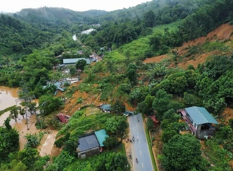 Khu vực bị sạt lở ở Hà Giang. Ảnh: Pháp luật TP.HCM