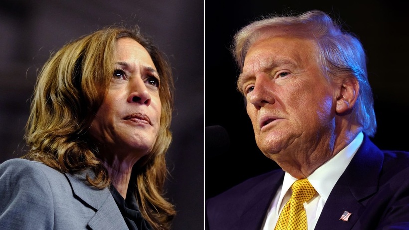 Phó Tổng thống Mỹ Kamala Harris so với Cựu Tổng thống Mỹ Donald Trump. Ảnh: CNN