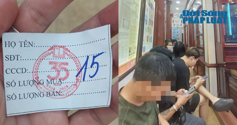 Trong buổi sáng ngày 30/9, tiệm vàng Bảo Tín Minh Châu cơ sở Trần Nhân Tông (Hà Nội) chỉ mở bán vàng cho 20 người, mỗi người được mua tối đa 3 chỉ vàng.