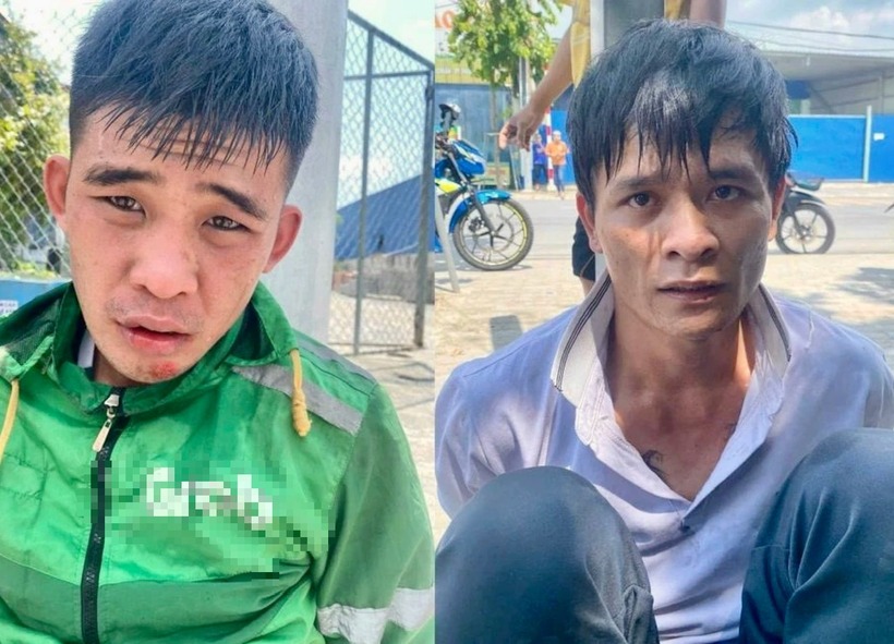 Hai kẻ cướp giật dùng dao đâm 4 người dân bị thương. Ảnh: Thanh Niên