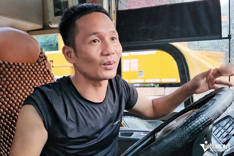 Tài xế Vũ Minh Hoàng kể lại phút giây "thoát chết". Ảnh: VietNamNet